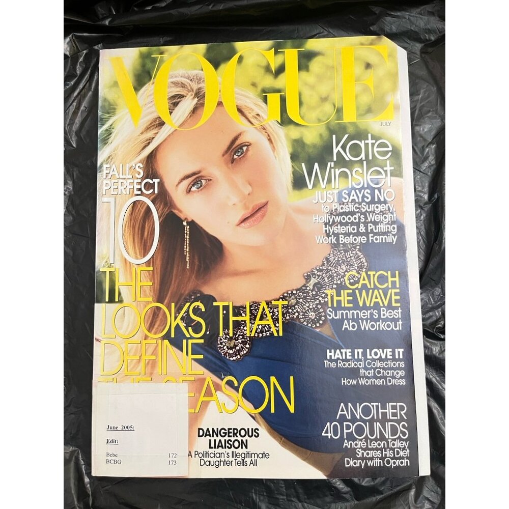 Vogue Magazine July 2005 Kate Winslet Cove - A First Bound Copy